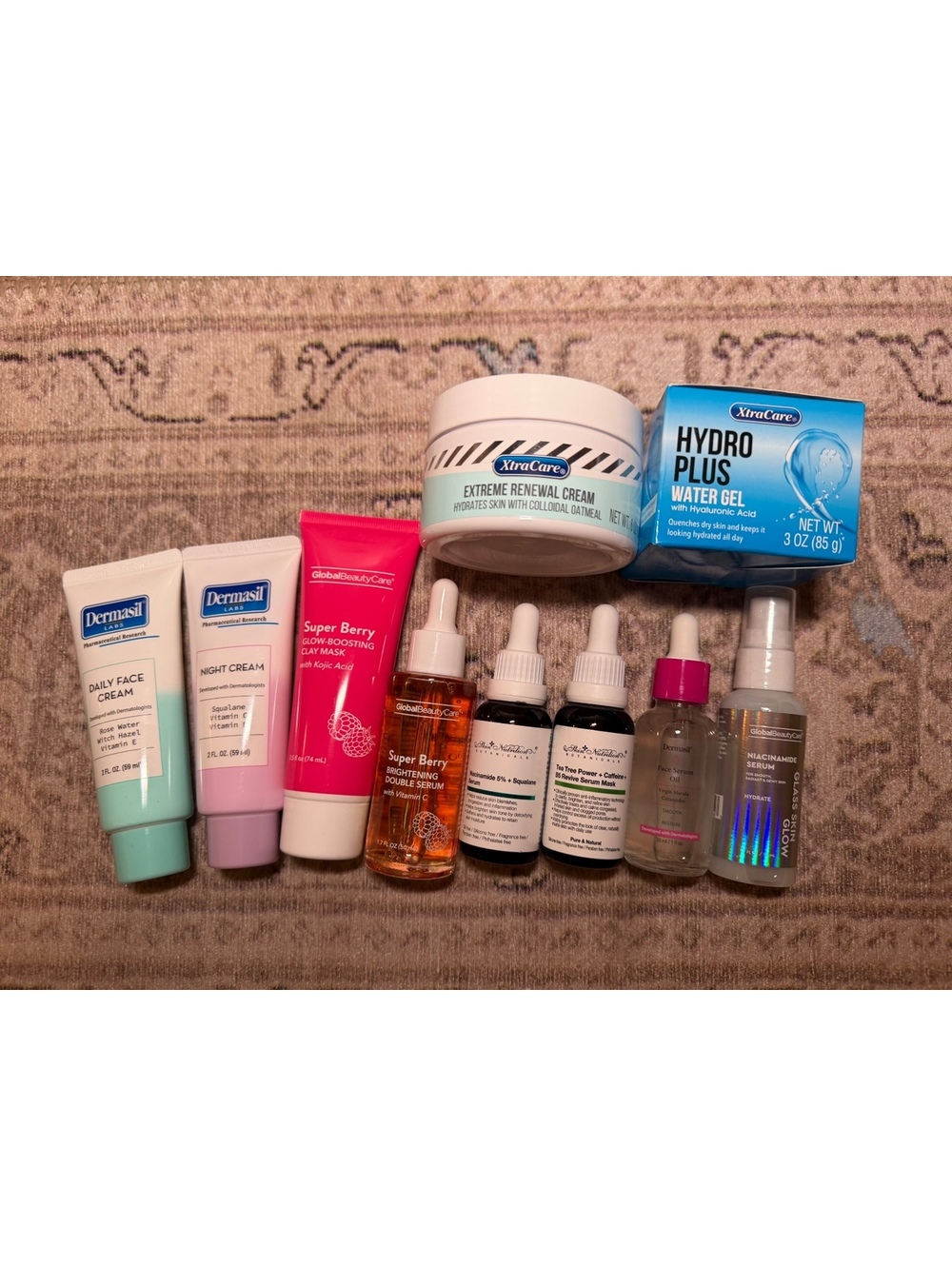 Skincare Set with Serums, Creams, Face Mask, and Water Gel